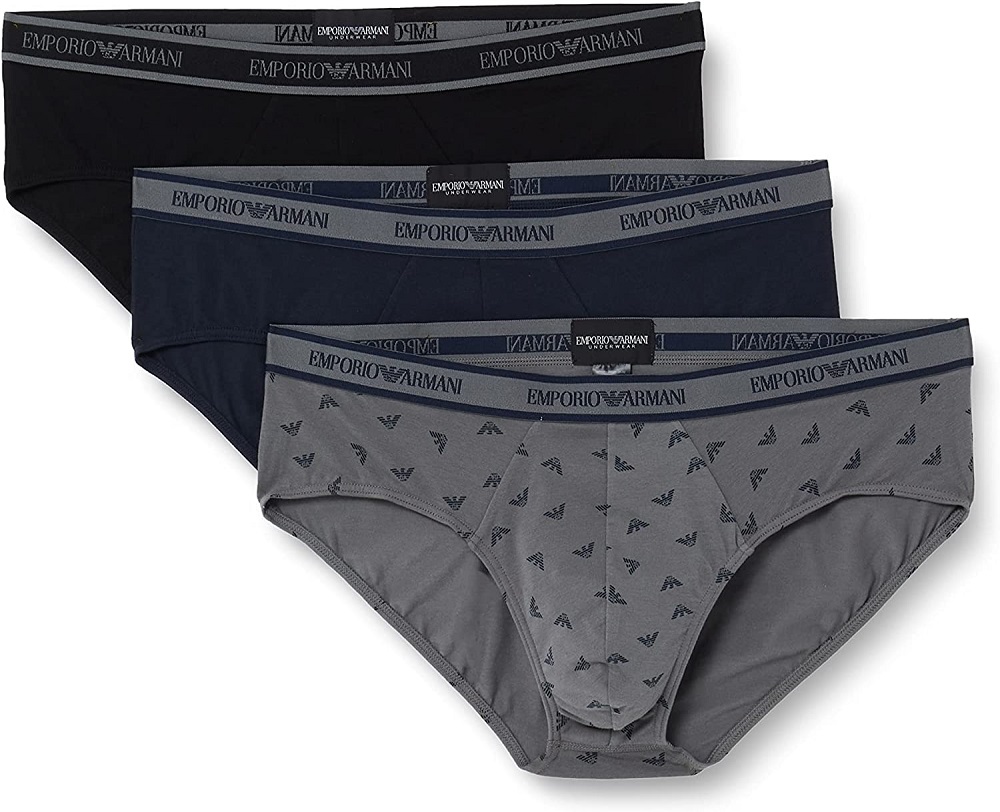 Slip 3Pack nero/blu/grigio Armani uomo Capotorto Intimo e Moda - Main Image